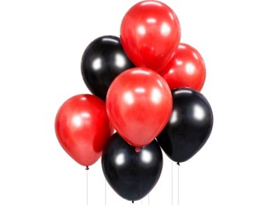 Red and Black Latex Balloons (7pcs)