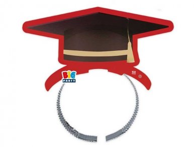 Red Graduation Hats Headbands (4pcs)