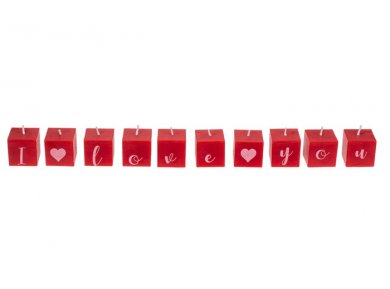 I Love You Red Square Candles (10pcs)