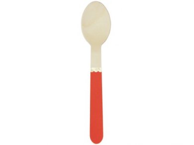 Red Wooden Spoons with Gold Foiled Detail (8pcs)