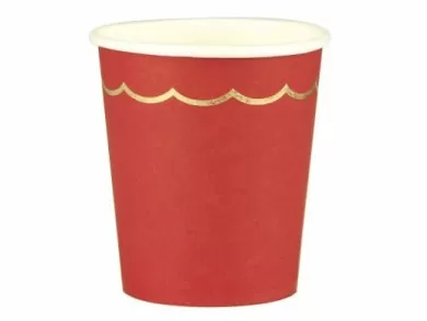 Red Cups with Gold Foiled Edging (8pcs)