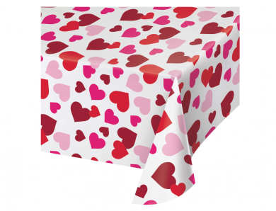 Κόκκινες και Ροζ Καρδίες Τραπεζομάντηλο (137εκ x 259εκ)