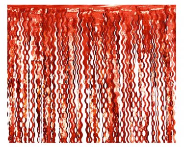 Red Wavy Foil Curtain (100cm x 200cm)