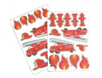 Red Fire Department Stickers (25pcs)
