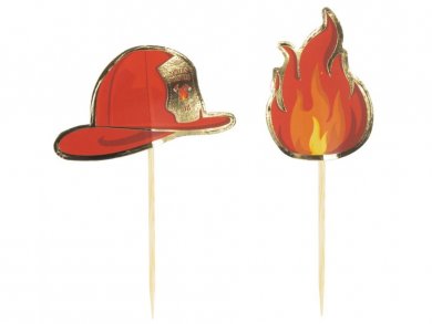 Red Fire Department Decorative Picks (10pcs)