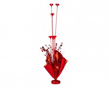 Red Foil Centerpiece Table Decoration with Sticks For 6 Balloons (72cm)