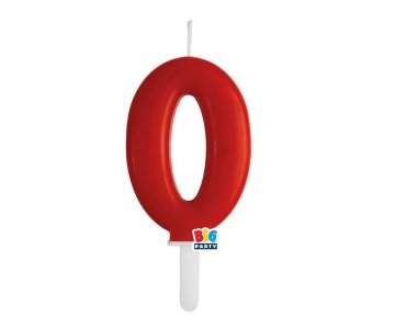 Red Number 0 Cake Candle (7cm)