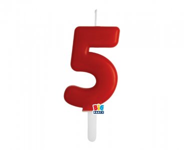 Red Number 5 Cake Candle (7cm)