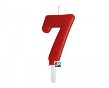 Red Number 7 Cake Candle (7cm)