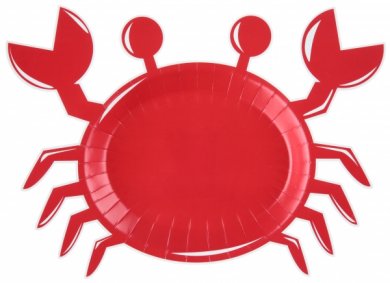 Κόκκινος Κάβουρας Πιάτα Χάρτινα με Σχήμα (10τμχ)