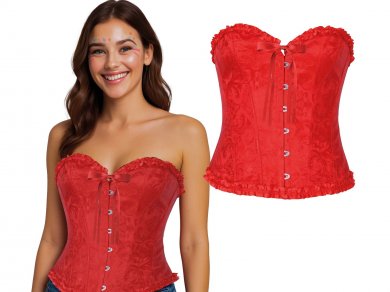 Red Corset with Relief Design (M/L)