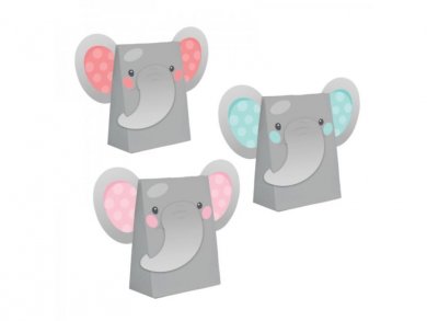 Girl Elephant Paper Treat Bags (8pcs)