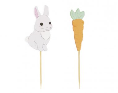 Bunny and Carrots Decorative Picks (10pcs)