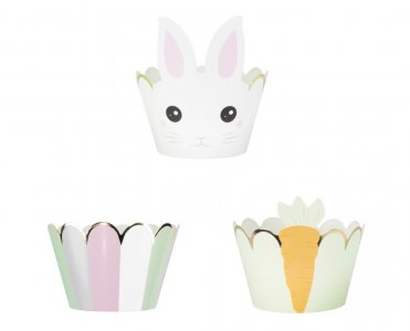 Bunny and Carrots Cupcake Wrappers (6pcs)