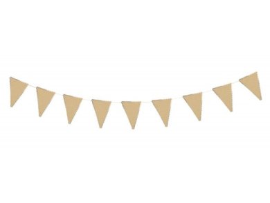 Kraft and Gold Paper Flag Bunting (3m)