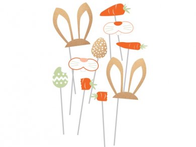 Kraft Easter Photo Booth Props (10pcs)