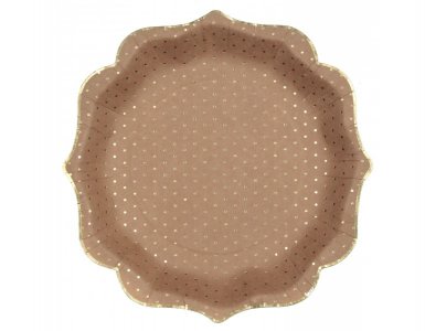 Craft Paper Plates with Gold Edging and Dots (10pcs)