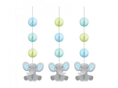 Boy Elephant Hanging Decorations (3pcs)
