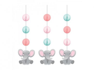 Girl Elephant Hanging Decorations (3pcs)