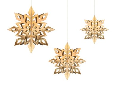 Gold Snowflakes Hanging Decoration (6pcs)