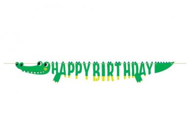 Alligator Party Happy Birthday Garland (184cm)
