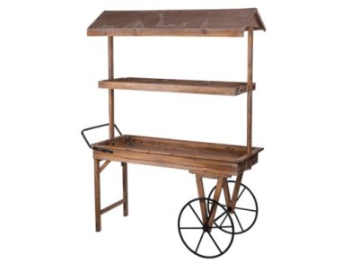 Wooden Decorative Trolley with Metal Wheels (134 x 59x 172)