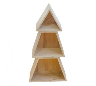 Wooden Christmas Tree with 3 Shelves (59,5cm)