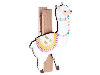 Llama Mini Wooden Pegs (4pcs)