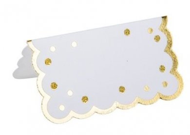White Place Cards with Gold Dots (8pcs)