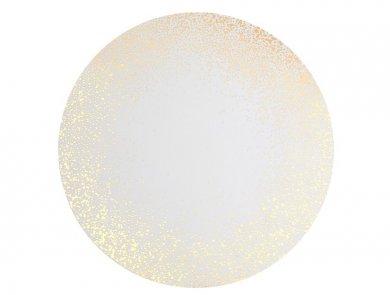 White Round Placemats with Gold Foiled Details (34cm)