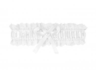 White Garter with Bow and Pearl