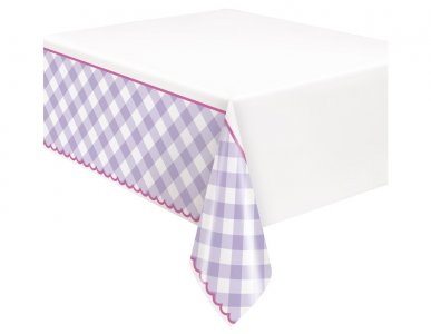 Lilac Gingham Tablecover (137cm x 213cm)