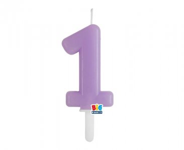 Lilac Number 1 Cake Candle (7cm)