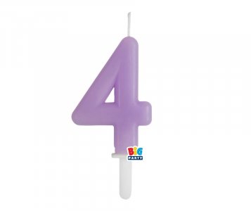 Lilac Number 4 Cake Candle (7cm)