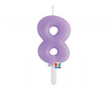 Lilac Number 8 Cake Candle (7cm)
