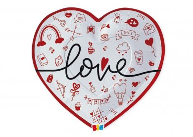 Love Heart Shaped Paper Plates (6pcs)