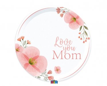 Love You Mom Μεγάλα Χάρτινα Πιάτα (6τμχ)