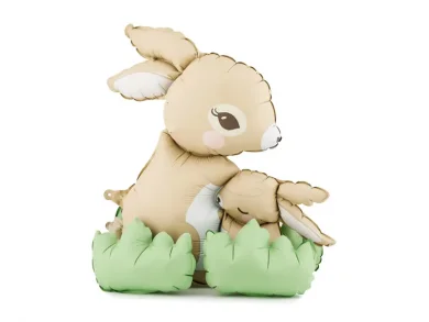 Mum and Baby Bunny Self Standing Foil Balloon (74cm x 71cm)