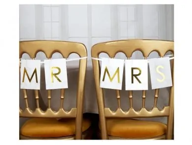 Marble Mr and Mrs Chair Buntings (2pcs)