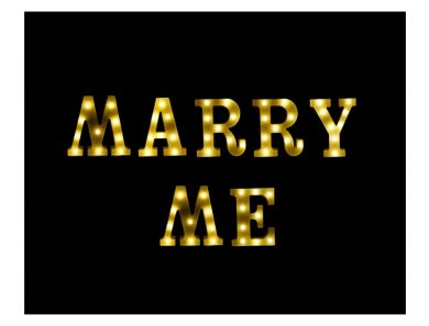 MARRY ME Letters with Led Lights