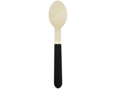 Black Wooden Spoons with Gold Foiled Detail (8pcs)