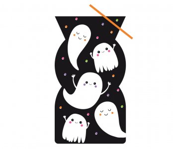 Black Cello Bags with Ghosts (20pcs)