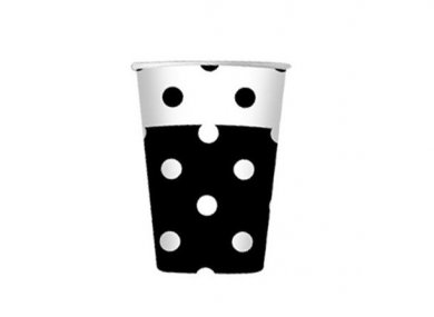 Black with Dots Paper Shot Glasses (10pcs)