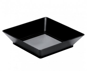 Black Square Mini Plates for Finger Foods (25pcs)