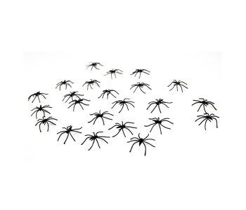 Small Black Plastic Spiders (30pcs)