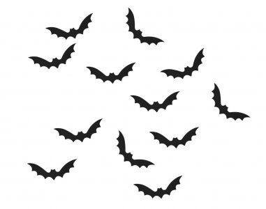 Black Bats Wooden Table Confetti (24pcs)