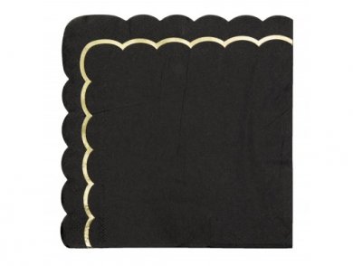 Black Luncheon Napkins with Gold Foiled Edging (16pcs)