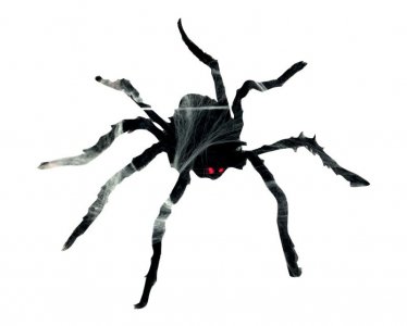 Animated Black Spider with White Spiderweb (80cm)