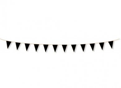 Black Flag Bunting with Gold Details (3m)