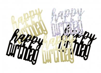 Black Birthday Glitz Happy Birthday Table Confetti (14g)